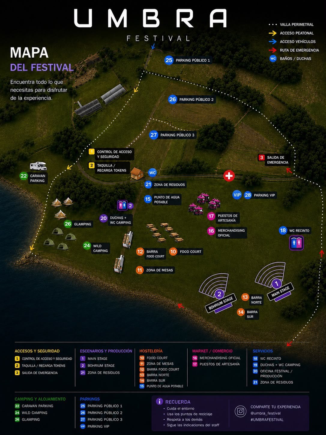 Mapa del recinto de UMBRA Festival
